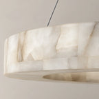 Triplo Collection | Round Alabaster Chandelier with Integrated Warm LED Lighting | Adjustable Suspension for Ambient Home Lighting 2