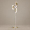 Tris Collection | Modern Floor Lamp with Glass Shades & Brass Finish | Stylish Ambient Lighting for Living Rooms 0