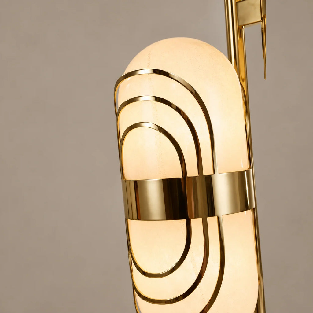 Tris Collection | Modern Floor Lamp with Glass Shades & Brass Finish | Stylish Ambient Lighting for Living Rooms 2