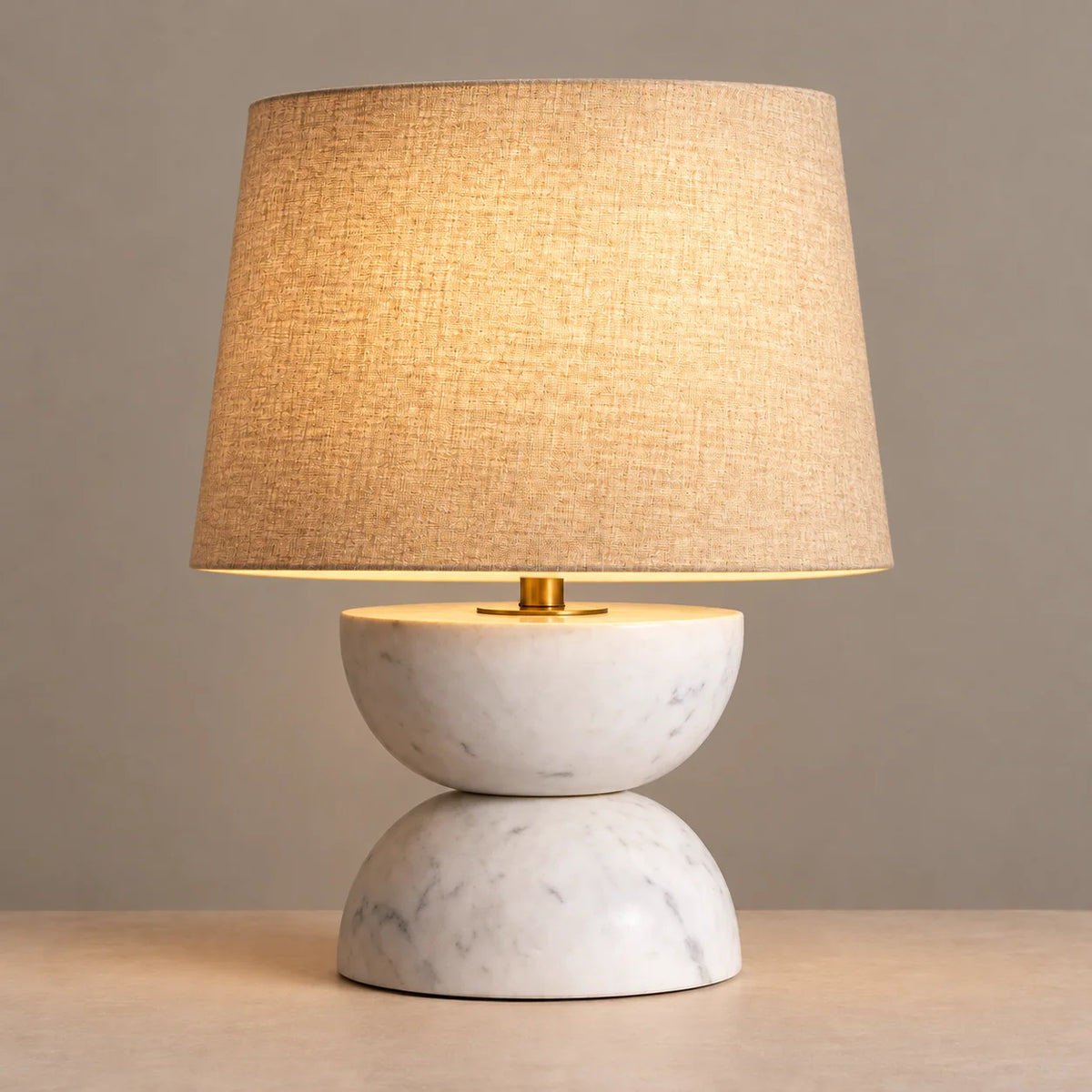 Zana Collection | Marble Table Lamp with Linen Shade & Elegant Design | Modern Lighting for Living Room and Bedroom 1