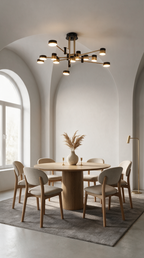 Sculptural Ceiling Chandelier | Modern Dining Room Fixture with LED Lighting | Stylish Design for Versatile Illumination