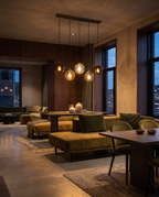 Branco ceiling pendant light - moody hospitality dusk
