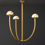 Tiered Alabaster Dome Chandelier on a dark charcoal grey studio ceiling backdrop