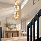 Alabaster Sphere Cluster Chandelier in a styled room setting