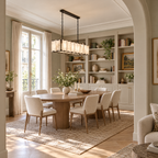 Rectangular Alabaster Chandelier for Kitchen Islands in a styled room setting