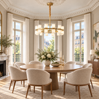 Alabaster Cylinder Chandelier with Brass Frame in a styled room setting