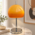 Orange Ombre Dome Floor Lamp in a styled room setting