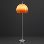 Orange Ombre Dome Floor Lamp on a dark charcoal grey studio backdrop