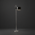 Adjustable Black Arc Floor Lamp on a dark charcoal grey studio backdrop