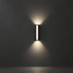 Bright LED Outdoor Wall Sconce on a dark charcoal grey studio backdrop