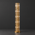 Crystal Glow Brass Floor Lamp on a dark charcoal grey studio backdrop